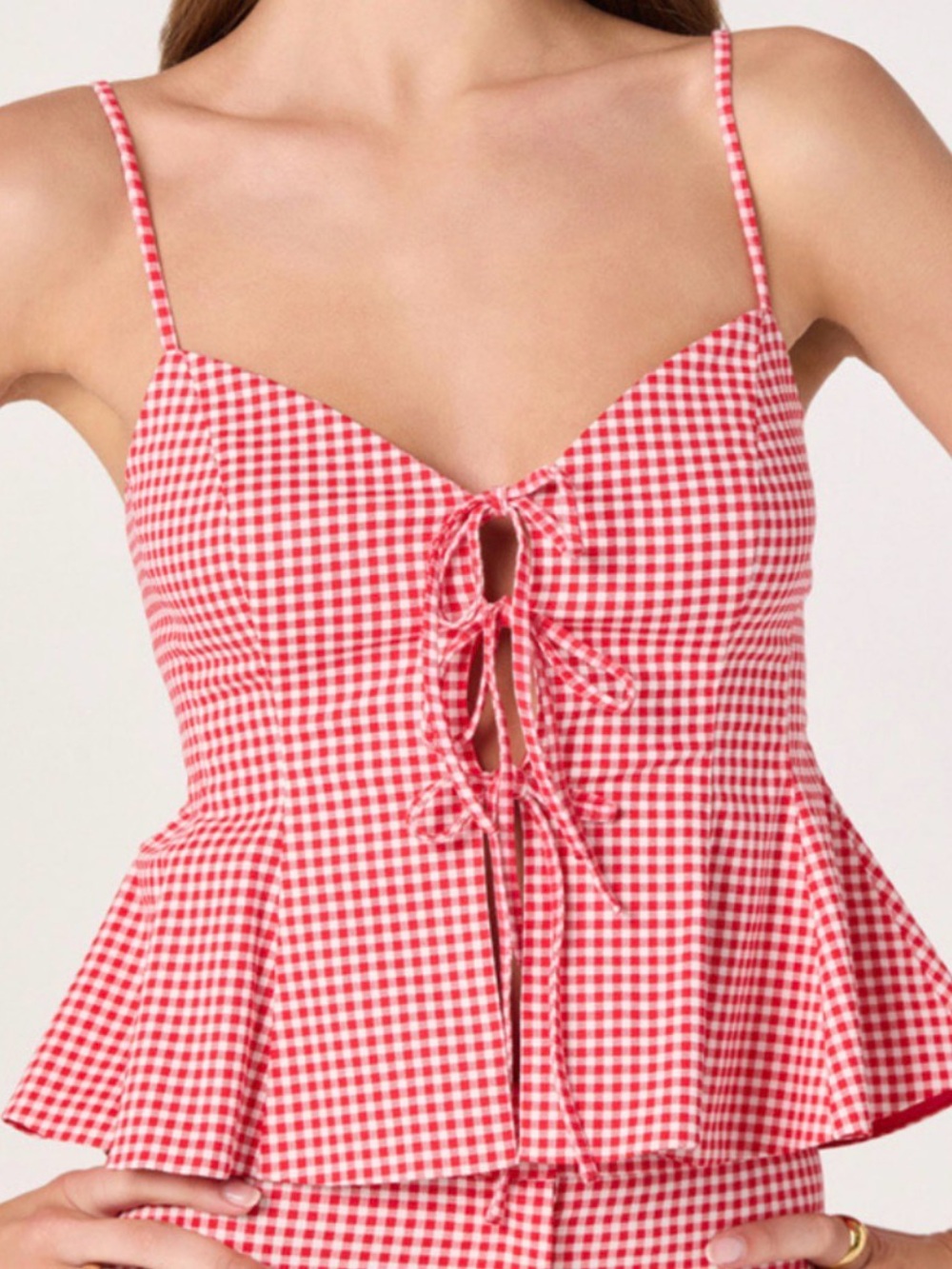 Alma Red Gingham Top |ASTR